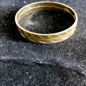 Gold Tone Bangle Bracelet with Accents